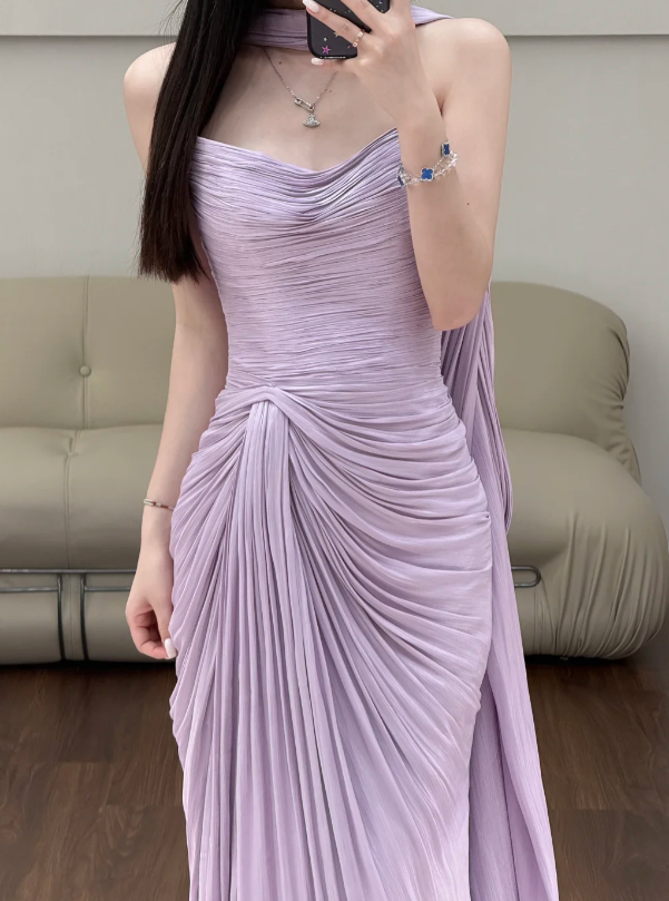Classy Lilac Prom Party Dress Evening Dress  Birthday outfit fg8624