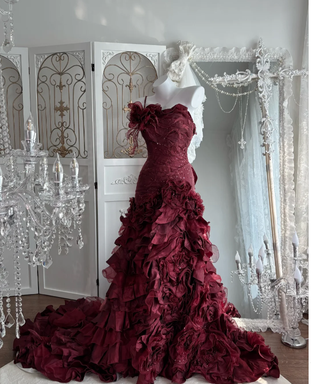Ball Gown Burgundy Sweet 16 Dress Quinceanera Dresses fg8642