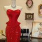 Red Mermaid Prom Party Dress Sexy Evening Dress 21st Birthday Outfit fg8666