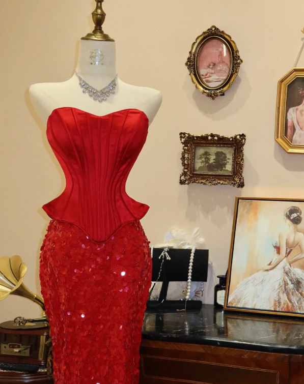 Red Mermaid Prom Party Dress Sexy Evening Dress 21st Birthday Outfit fg8666