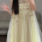Yellow Tulle Prom Party Dress Sequin Evening Dress Party Dress  fg8621