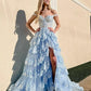 Off Shoulder Layered Navy Blue Lace Long Prom Dress with Split, Off the Shoulder Navy Blue Formal Dress     fg4837