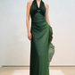 Sexy Halter Ombre Green Chiffon Backless Long Prom Dress Evening Dress       fg4892