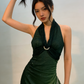 Sexy Halter Ombre Green Chiffon Backless Long Prom Dress Evening Dress       fg4892
