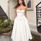 Robe de soirée blanche sans manches à bretelles simples, fg5334