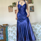 Neckholder A-Linie Satin Langes Ballkleid Vintage Formales Partykleid fg5843