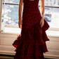 Strapless Polka Dots Dress Fashion Prom Evening Dresses For Women    fg6236