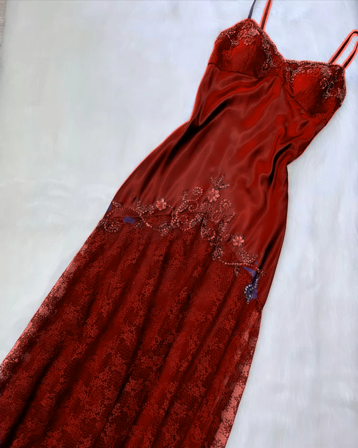 Vintage lila Kleid mit Blumenakzenten formelles Abendkleid fg6334