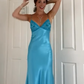 Lange Abendkleider, Blaues Ballkleid nach Maß fg6364