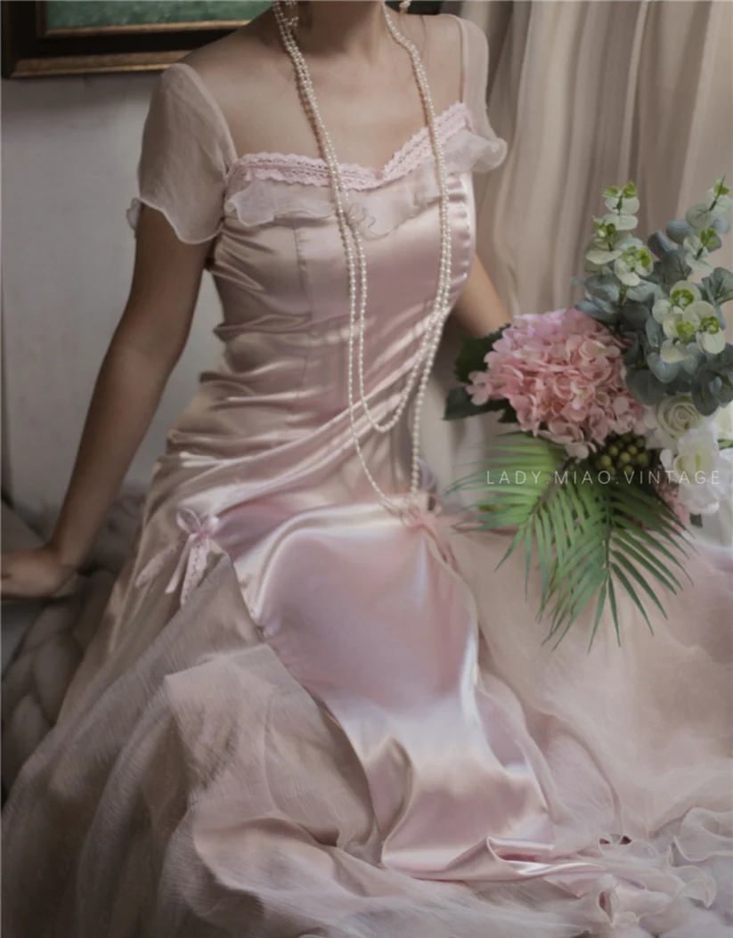 Babyrosa Vintage Abendkleider fg6691
