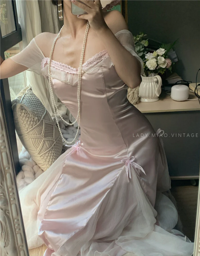 Babyrosa Vintage Abendkleider fg6691