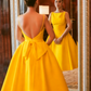 Schlichtes weißes rückenfreies Brautkleid Abendkleid fg7036