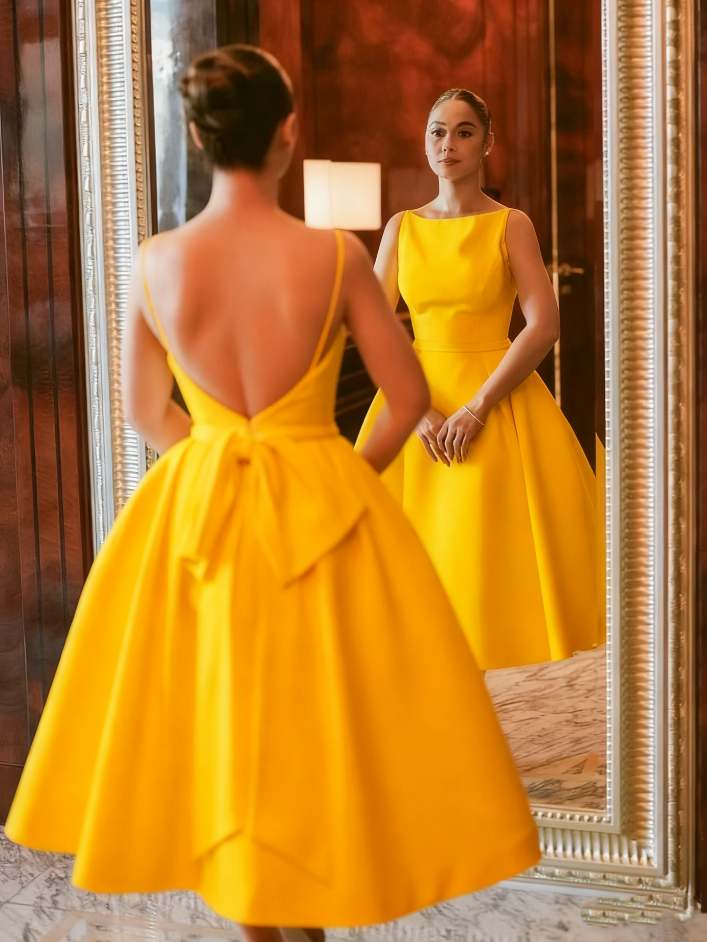Schlichtes weißes rückenfreies Brautkleid Abendkleid fg7036
