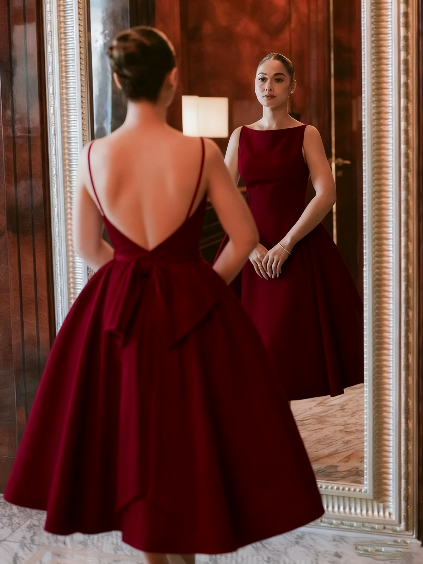 Schlichtes weißes rückenfreies Brautkleid Abendkleid fg7036