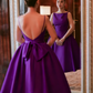 Schlichtes weißes rückenfreies Brautkleid Abendkleid fg7036