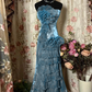 Grünes trägerloses langes Ballkleid, Lange Abendkleider fg7146