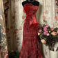 Grünes trägerloses langes Ballkleid, Lange Abendkleider fg7146