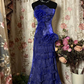 Grünes trägerloses langes Ballkleid, Lange Abendkleider fg7146