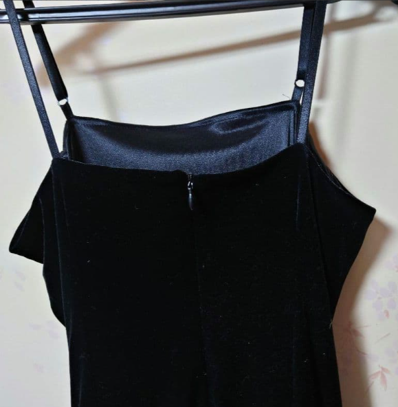 Robe de cocktail à volants en velours noir, robe de soirée, robe de bal (veste non incluse) fg7231