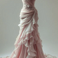 Elegantes Schatz-Meerjungfrau-Spitzenapplikationen Partykleid Lange Ballkleider fg7301