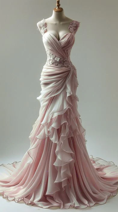 Elegantes Schatz-Meerjungfrau-Spitzenapplikationen Partykleid Lange Ballkleider fg7301
