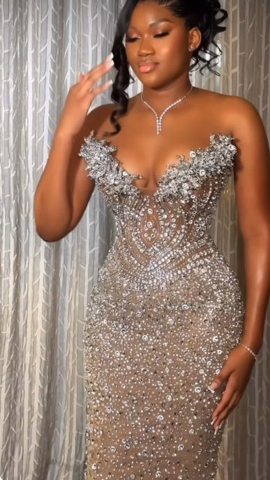 Mermaid Long Prom Dress Elegant Evening Party Dress    fg7312