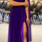 Burgundy Shinny Tulle Prom Dress, Elegant Evening Party Dress     fg7328