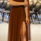 Burgundy Shinny Tulle Prom Dress, Elegant Evening Party Dress     fg7328