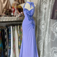 Yellow Halter Mermaid Long Prom Gown Evening Dress    fg7398