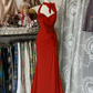 Yellow Halter Mermaid Long Prom Gown Evening Dress    fg7398