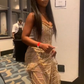 Sexy Gold Long Prom Dress Evening Party Dresses With Slit   fg7699
