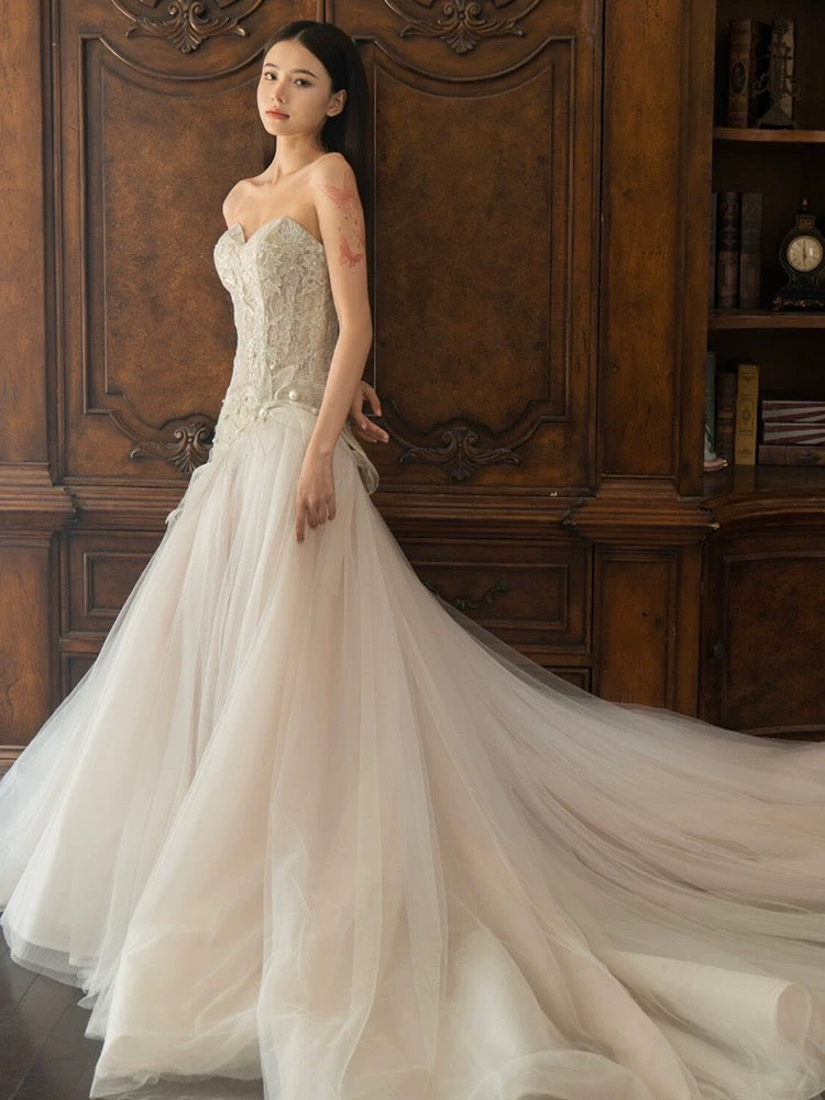 Sexy Mermaid Long Wedding Dress Evening Party Dresses    fg7702