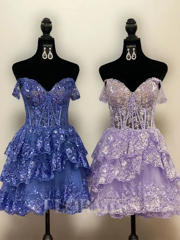 Gorgeous Off-Shoulder Strapless A-line Short Mini Homecoming Dress      fg7732