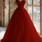 A Line Strapless Unique Long Wedding Dress Evening Party Dresses    fg7736