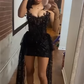 Black Sexy Short Evening Dress Cocktail Dresses Short Party Dress    fg7832