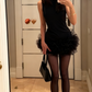 Brown Fashion Birthday Outfit Short Evening Dress Short Party Dress Cocktail Dresses   fg8051