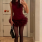 Brown Fashion Birthday Outfit Short Evening Dress Short Party Dress Cocktail Dresses   fg8051