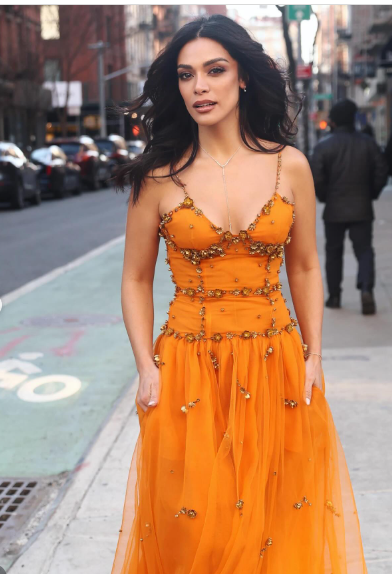 Beaded Orange Vintage Tulle Prom Dress 21st Birthday Outfit Evening Dress fg8236