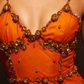 Beaded Orange Vintage Tulle Prom Dress 21st Birthday Outfit Evening Dress fg8236