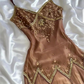 Brown Beaded Prom Dress 21st Birthday Outfit Evening Gowns fg8241