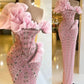 Sparkly Prom Dresses Beaded Crystals Pink Evening Formal Gowns   fg7008