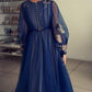A Line Long Sleeve Tulle Appliques Prom Dresses, Long Evening Dress     fg3172