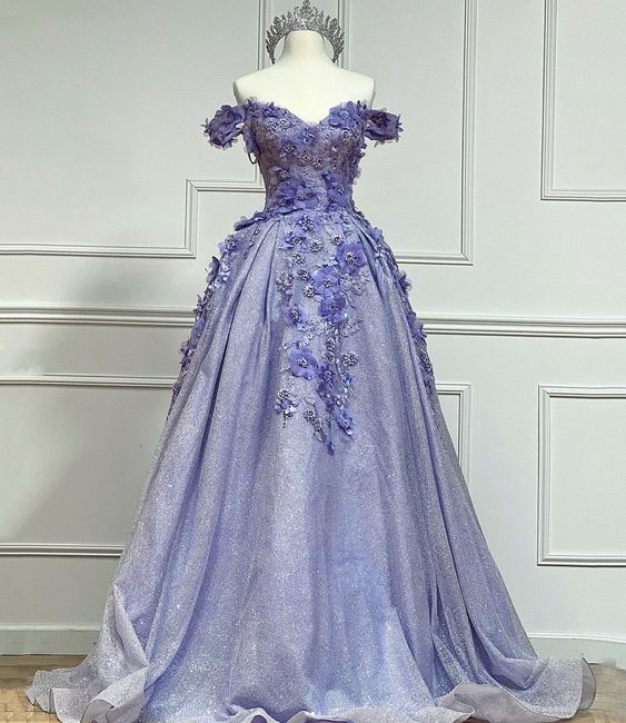 Purple tulle lace long ball gown dress formal dress      fg2998