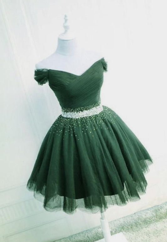 Green Short Party Dress,Cocktail Dresses, Homecoming Dress   fg3139