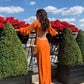 Simple orange evening dresses, long prom dress     fg3040