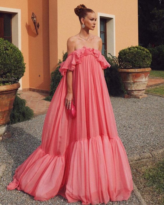 Pink long formal prom dress, long evening party Gown     fg897