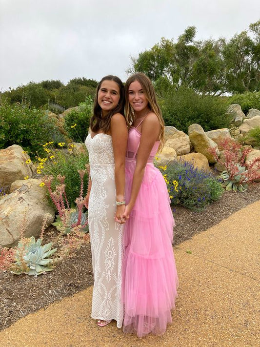 Pink Long Prom Dresses, Formal Dresses      fg1831