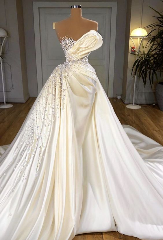 Long White Prom Dresses,  Formal Evening Dress, Wedding Dress   fg1325