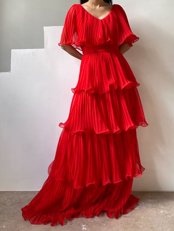 Red long prom dress, fashion evening dress      fg3329