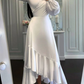 Women's Dresses Solid Long Sleeve Ruffle Slim Fit Dress   fg1515